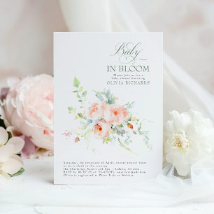 Baby i Eleganten för babykläder för Blommigt i blo Inbjudningar
