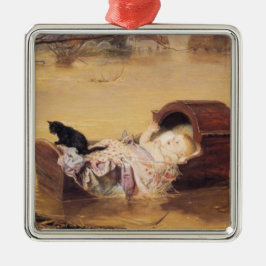 Baby i en gryta under en översvämning (av J.E. Mil Julgransprydnad Metall