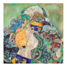 Baby i en vagga av Gustav Klimt