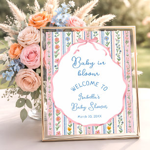 Baby i full blom Grandmillennial Baby Shower Välko Poster