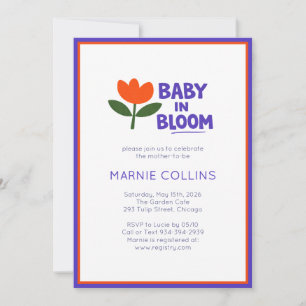Baby i full blom Minimalistisk Modern Trendig Bebi Inbjudningar