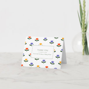 Baby i full blom Stilig färgrik baby shower Tack Kort