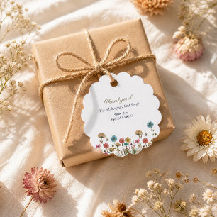 Baby i full blom vild blomster baby shower tack gåvor etiketter