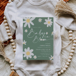 Baby i Grönten för Daisy av babybabyskor i bloom Inbjudningar