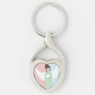 Baby i himmel twisted heart silverfärgad nyckelring