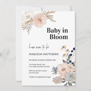 Baby i inbjudan till babyådgivare i Bloom Blommigt