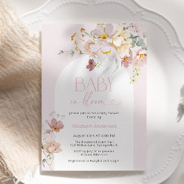 Baby i inbjudan till  Blommigt för babyskor i bloo