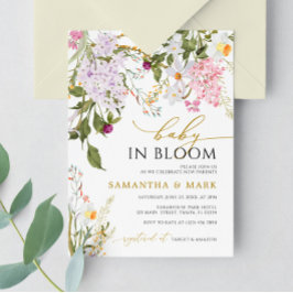 Baby i inbjudan till bloom Wilblommes Shower