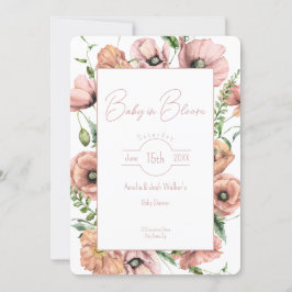 Baby i inbjudan till Bloom Wildblomma Baby Shower