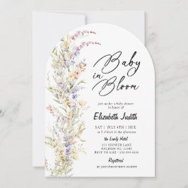 Baby i inbjudan till Bloom Wildblomma Baby Shower