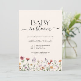 Baby i inbjudan till Bloom Wildblomma Baby Shower