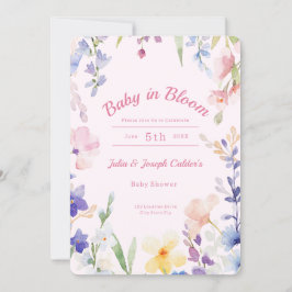Baby i inbjudan till Bloom Wildblomma Baby Shower