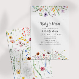 Baby i inbjudan till Bloom Wildblomma Baby Shower