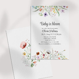 Baby i inbjudan till Bloom Wildblomma Baby Shower