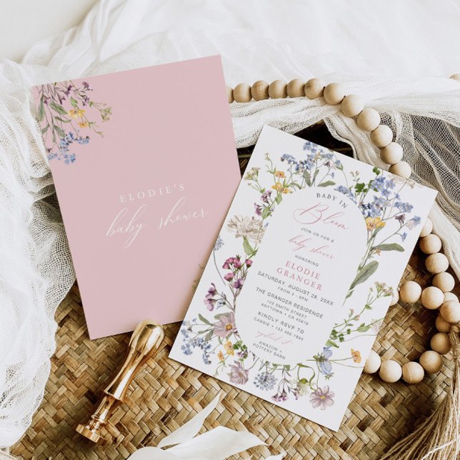 Baby i inbjudan till Bloom Wildblomma Baby Shower (Skapare uppladdad)