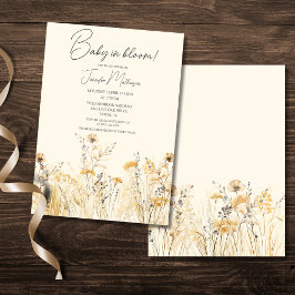 Baby i inbjudan till Bloom Wildblomma Baby Shower