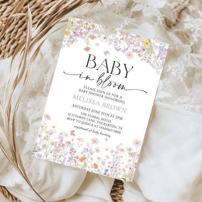 Baby i inbjudan till Bloom Wildblomma Baby Shower (Skapare uppladdad)
