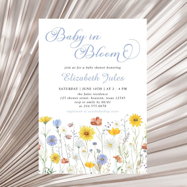 Baby i inbjudan till Bloom Wildblomma Baby Shower (Skapare uppladdad)