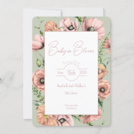 Baby i inbjudan till Bloom Wildblomma Baby Shower