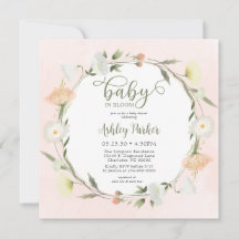 Baby i inbjudan till Wildblomsterbabyn i bloom