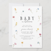Baby i knopp Vilda blommor baby shower