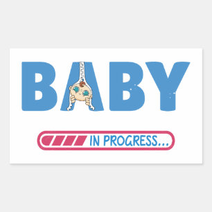 Baby i pågående affärskort rektangulärt klistermärke