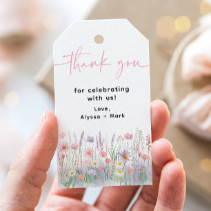 Baby i pastel Wildblomme Baby Shower Presentetikett