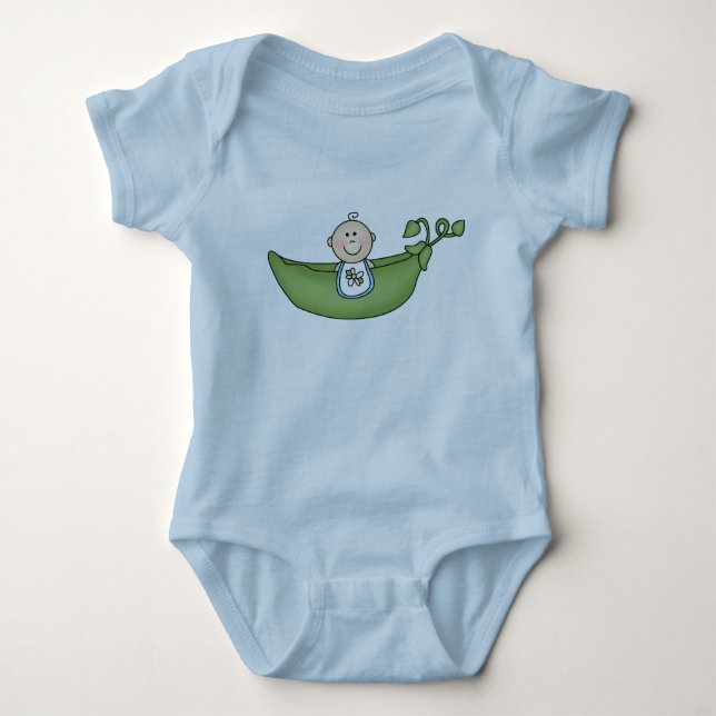 Baby i Pea Pod Blue T-shirt (Framsida)