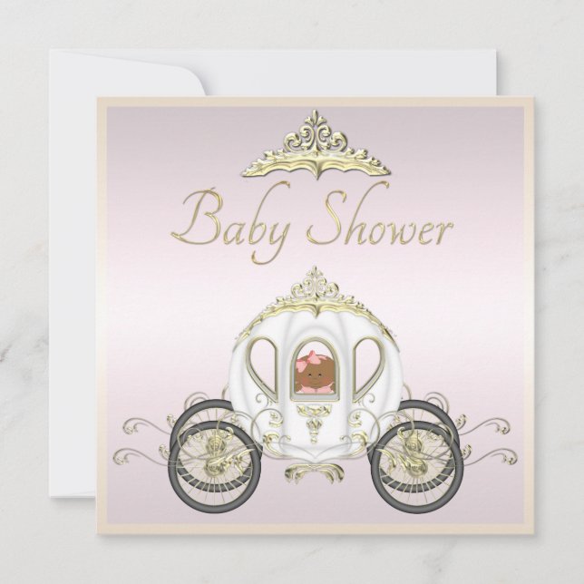 Baby i Princess Coach Baby Shower Inbjudningar (Framsida)