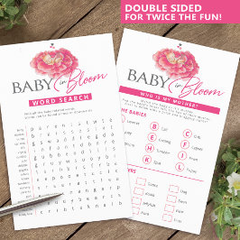 Baby i rosa babyduschsökning i ord flygblad