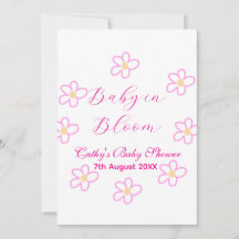 Baby i rosa blomma, babydusch, enkel elega