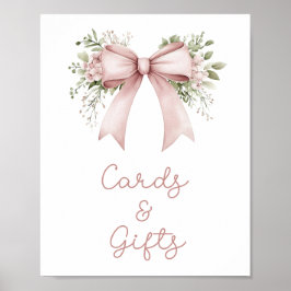 Baby i Rosa Bow Babykort och presentkort Poster