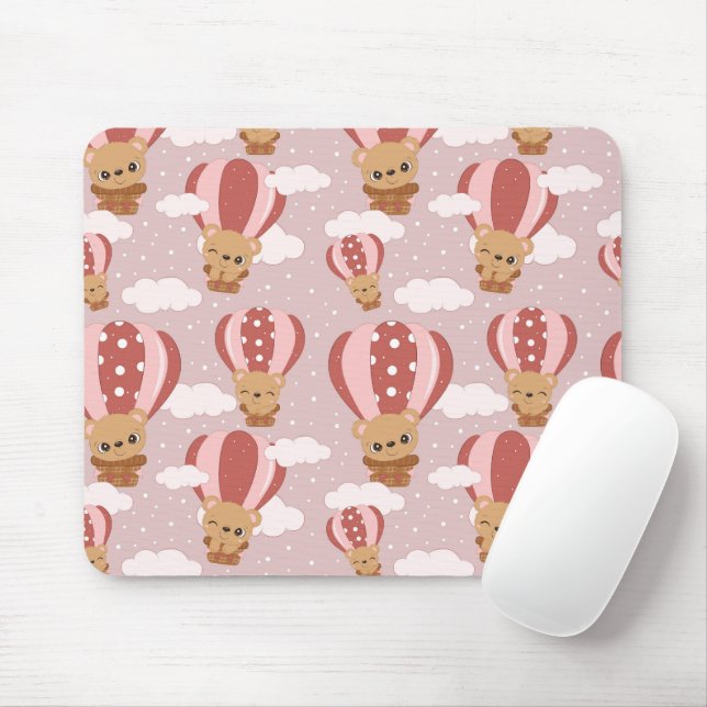 Baby i Rosa Luftballong Mousepad Musmatta (Med mus)