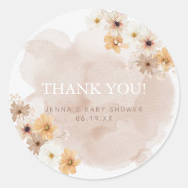 Baby i Tack-etikett för babybabyskor Runt Klistermärke