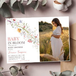Baby i Vår babyfoto i Bloom Blommigt Inbjudningar