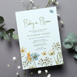 Baby i vår-blomsterduschen i bloom inbjudningar