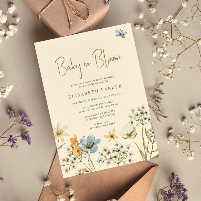 Baby i vår-blomsterduschen i bloom inbjudningar (Skapare uppladdad)