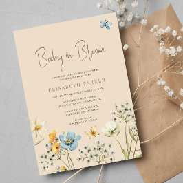Baby i vår-blomsterduschen i bloom inbjudningar