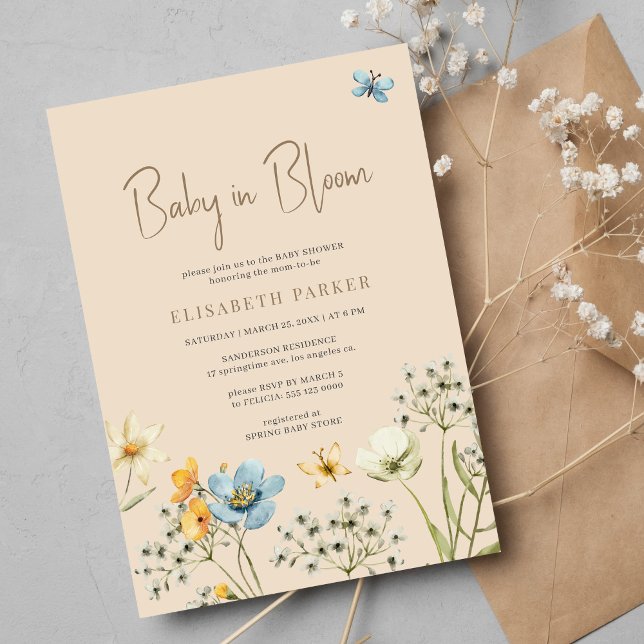 Baby i vår-blomsterduschen i bloom inbjudningar (Skapare uppladdad)
