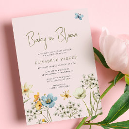 Baby i vår-blomsterduschen i bloom inbjudningar