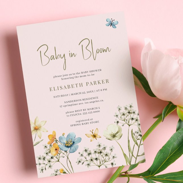 Baby i vår-blomsterduschen i bloom inbjudningar (Skapare uppladdad)