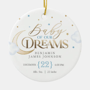 Baby i vår Dreams Blue Baby Första jul Julgransprydnad Keramik