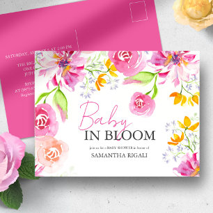 Baby i vattenfärgshöljet för Blommigt i blomma Vykort