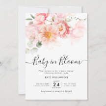baby i vattenfärgskbabyduschen i blomman