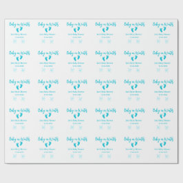 Baby i Winter babydusch blå baby fötter snöflak Presentpapper