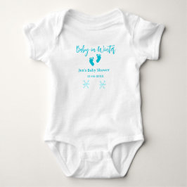 Baby i Winter babydusch blå baby fötter snöflak T Shirt