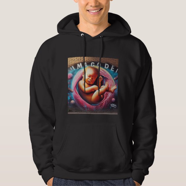 Baby i Womb, Imago Dei, Guds bild, Graffiti Hoodie (Framsida)