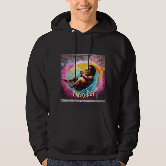 Baby i Womb, Imago Dei, Guds bild, Graffiti Hoodie (Framsida)