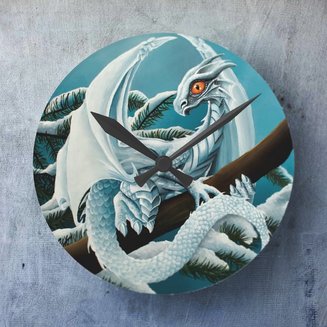 Baby Ice Dragon Rund Klocka (Skapare uppladdad)