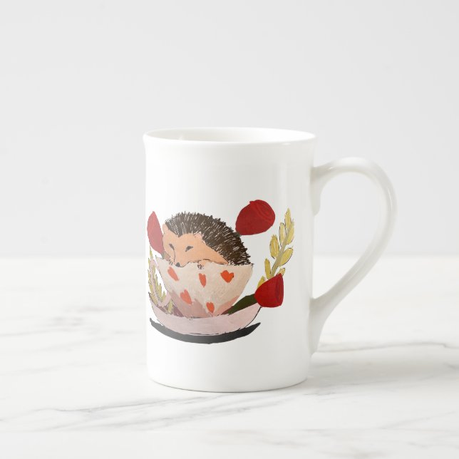 Baby Igelkott Benporslin Mugg (Höger)